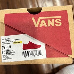 Old Skool V Mono/Check Racing Red Vans